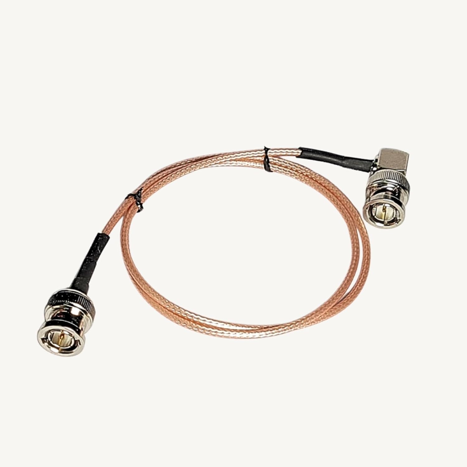 P PLUS BNC Cable Male (Right Angle) To BNC Male (straight) 75ohm with 4K Golden Coaxial Cable RG316 60CM