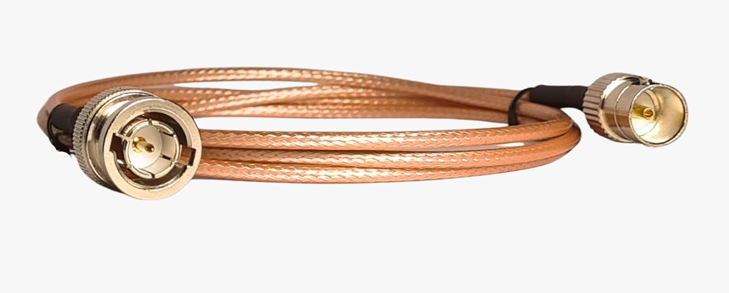 P PLUS BNC Female Cable (Straight) To BNC Male (Straight) 75ohm With 4K Golden Coaxial Cable (RG316/RG179/174 60cm