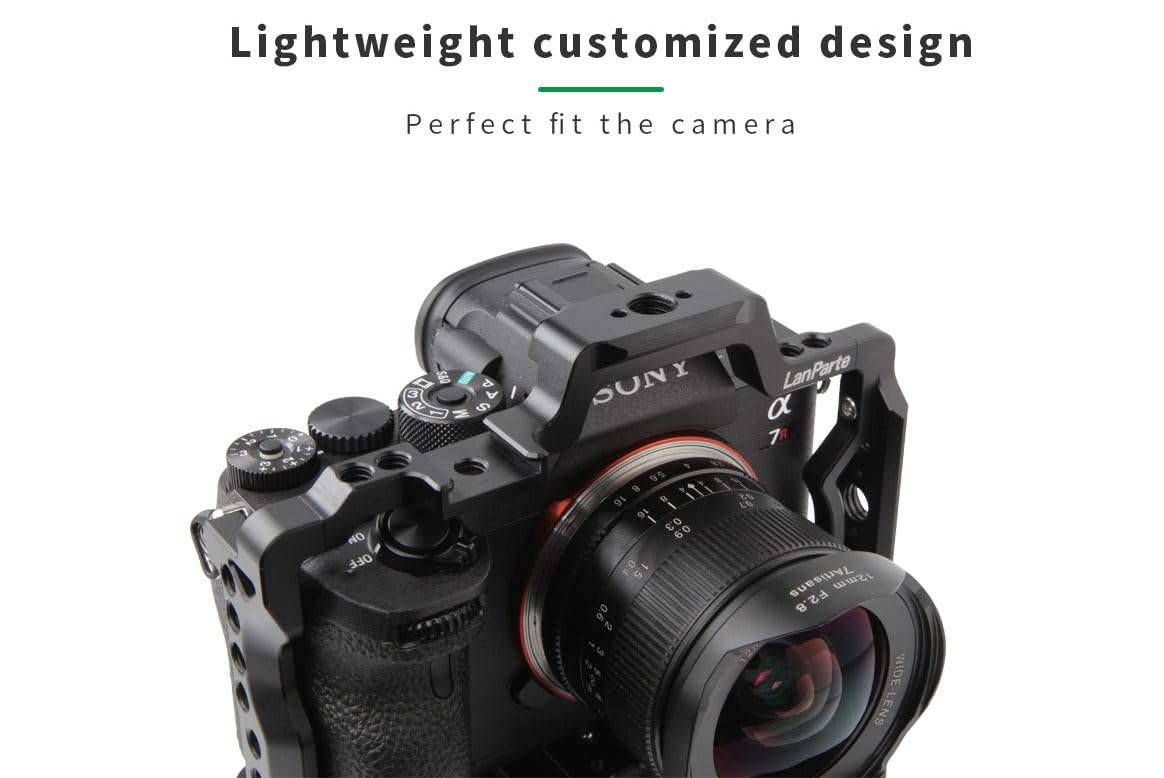 LanParte Sony A7R4 Camera Cage Kit with REC Control Top Handle, LANC Compatible, Black(A7R4-C)