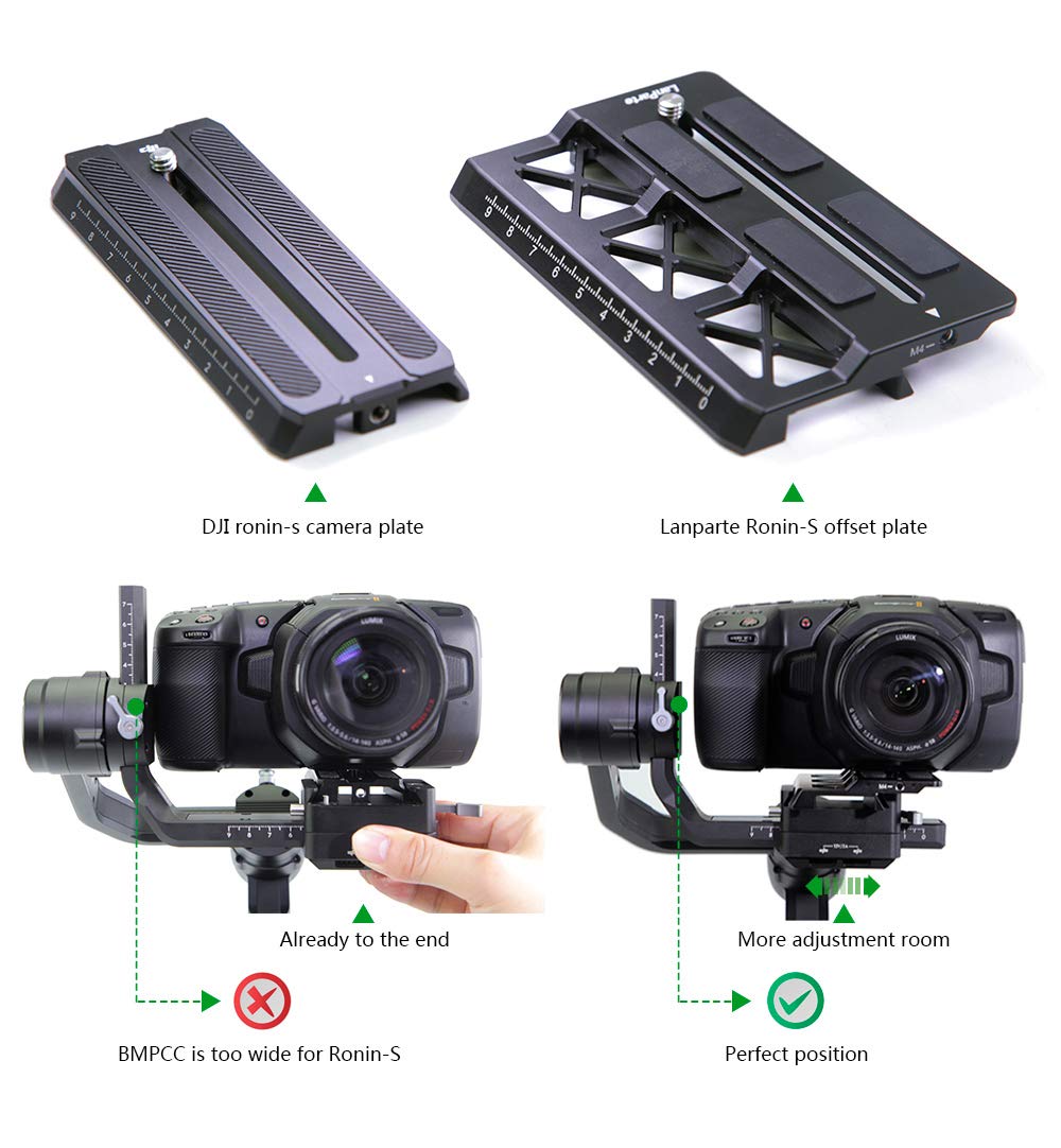 Lanparte Offset Camera Plate for Ronin-S for Extra Clearence(OSP-RS