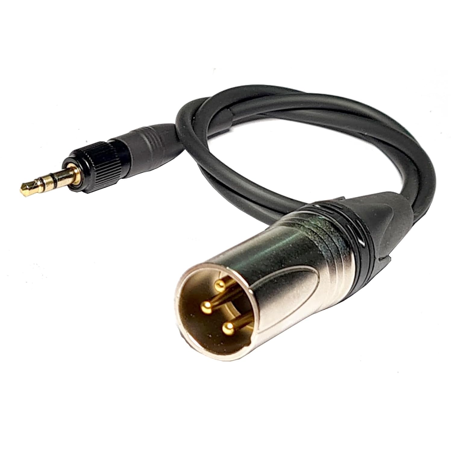 P Plus  3.5mm TRS Locking Connector XLR Male Golden 3Pin cables for Sennheiser G4/G3 & 2000 Series wireless, Sony, Azden, RODE RodeLink and many more(1.97FT)