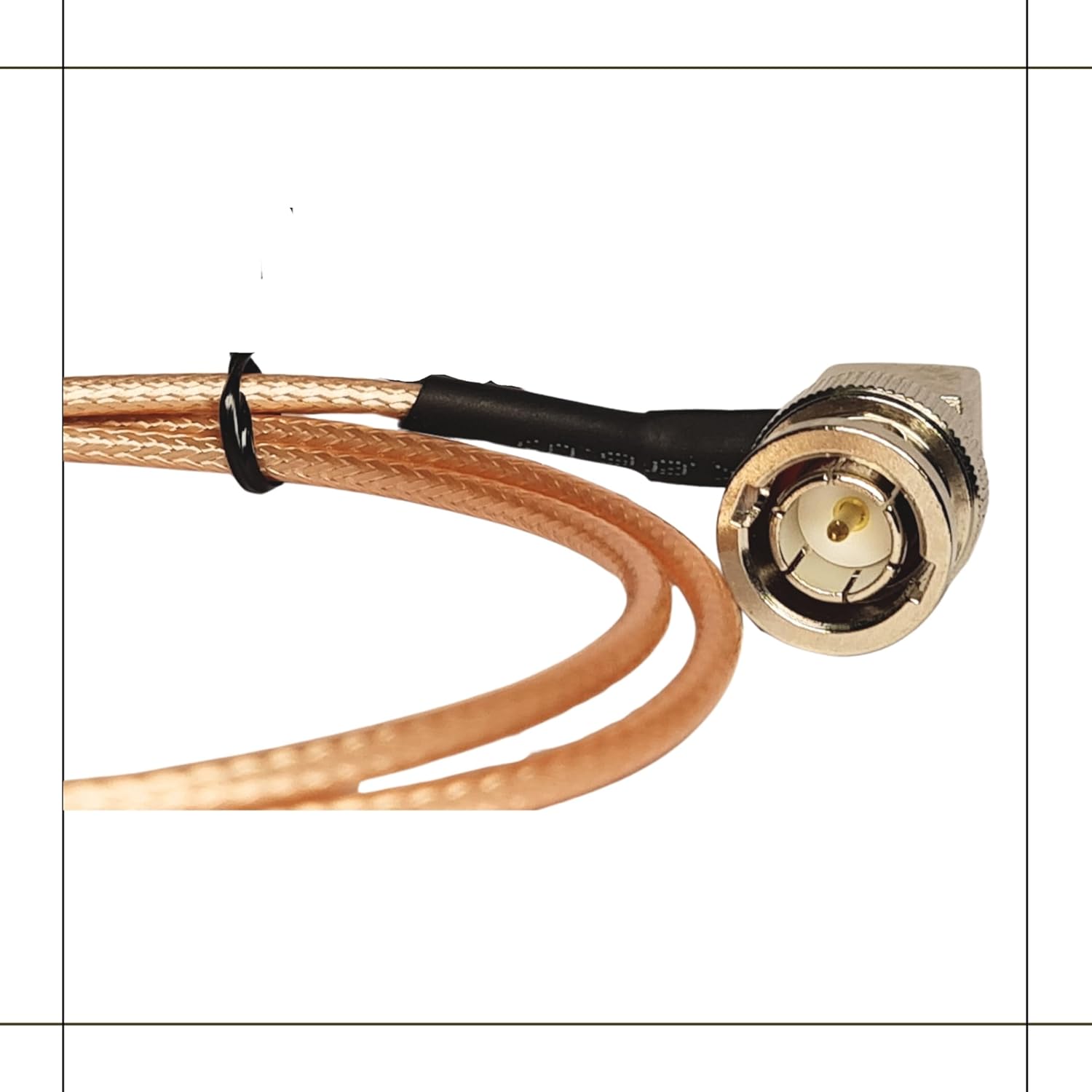 P PLUS BNC Cable Male (Right Angle) To BNC Male (straight) 75ohm with 4K Golden Coaxial Cable RG316 60CM